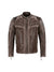 Men's Distressed Brown Leather Biker Jacket