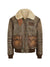 Men's Leather-Trim Shearling Bomber Jacket