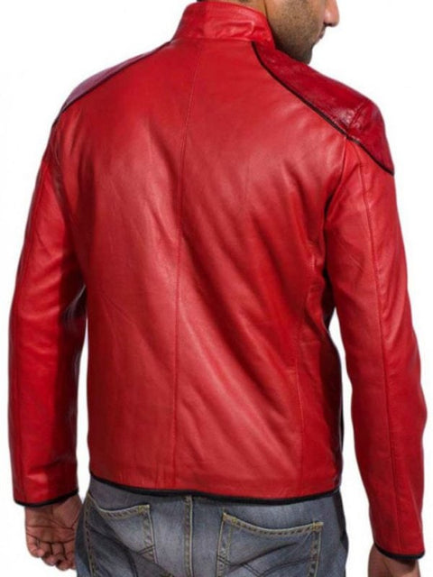 Captain Marvel Shazam Red Leather Jacket