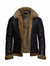Men's Black Aviator Shearling Leather Jacket